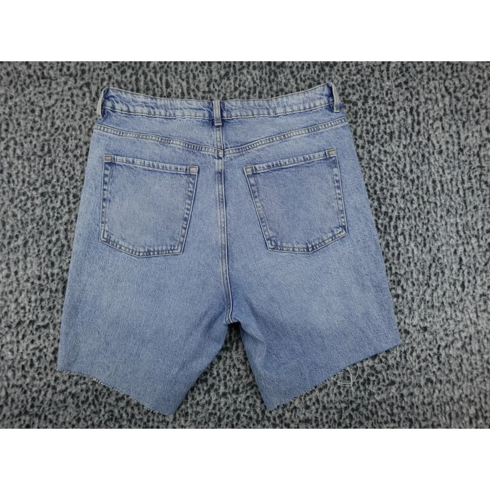 Garage Denim Mom Shorts Womens‎ Size 13 Blue High Rise Raw Hem Light Wash